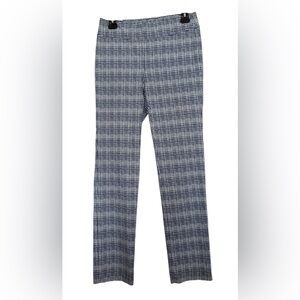 J. McLaughlin Women’s Sz 4 Maisie Pant Navy White Plaid Print Amelia Cloth